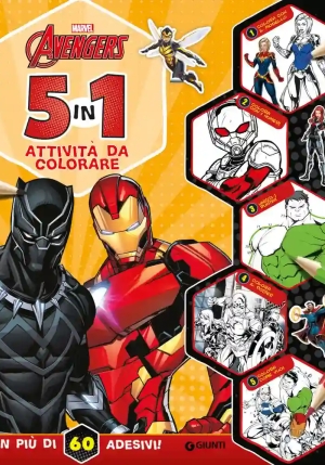 5 In 1 Attivit? Da Colorare. Avengers. Ediz. A Colori fronte