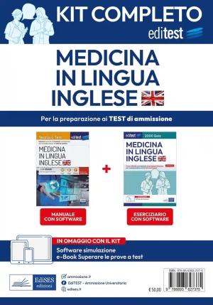 Kit Completo Editest Medicina In Lingua Inglese. Con E-book: Superare La Prova A Test. Con Software  fronte