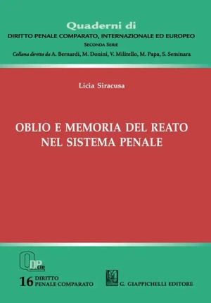 Oblio E Memoria Del Reato fronte