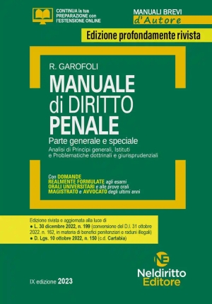 Manuale Breve Diritto Penale 2023 fronte