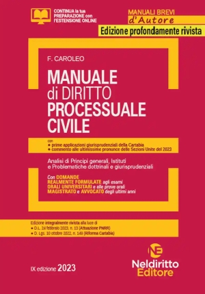 Manuale Breve Processuale Civile 2023 fronte