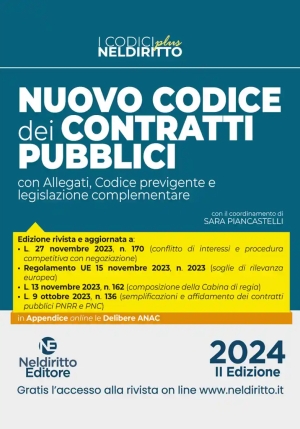 Nuovo Codice Contratti Pubblici Plus fronte