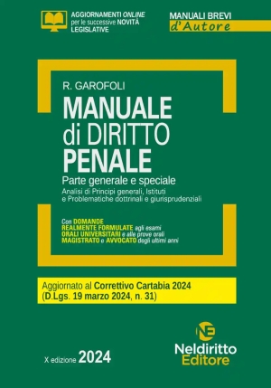 Manuale Breve Diritto Penale 2024 fronte