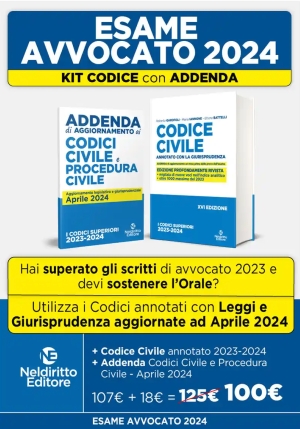 Kit 2v - Codice Civile Ed.2023 + Addenda Ed.2024 fronte