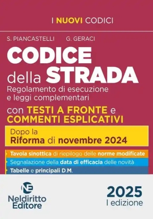 Codice Strada 2025 Testi A Fronte fronte