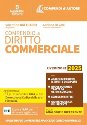 Compendio Diritto Commerciale 2025 14ed. fronte