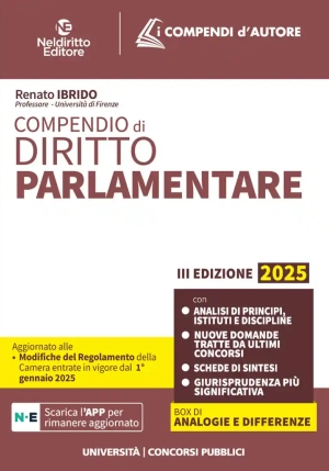 Compendio Diritto Parlamentare 2025 3ed. fronte