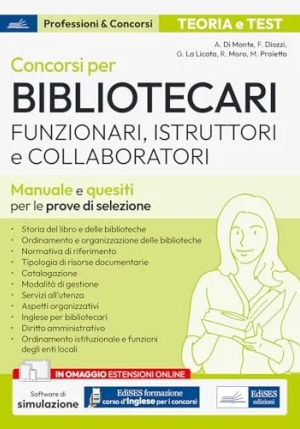 Bibliotecari - Manuale E Quesiti Per Le Prove Di Selezione fronte