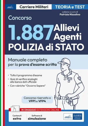 1.887 Allievi Agenti Ps - Teoria E Test Per La Prova D'esame Scritta fronte