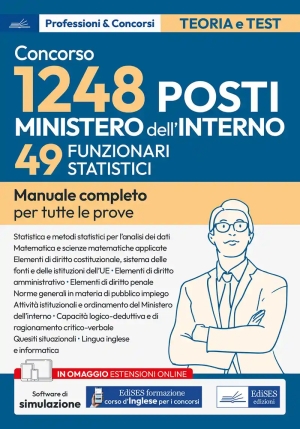 1248 - Funzionari Statistici Ministero Interno - Manuale Prova Scrit fronte