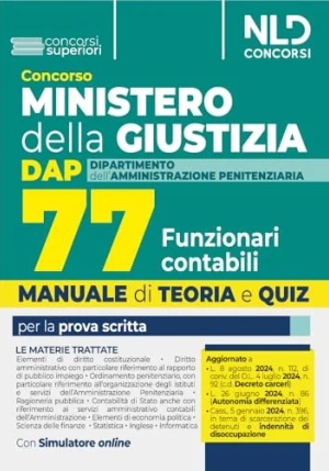 77 Dap - Funzionari Contabili - Ministero Giustizia - Teoria + Quiz fronte