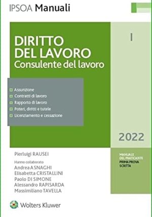 Diritto Del Lavoro Consulente 2022 fronte