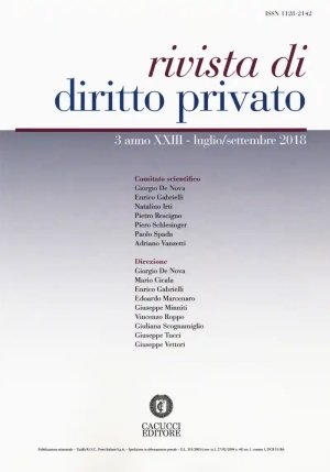 Rivista Di Diritto Privato fronte