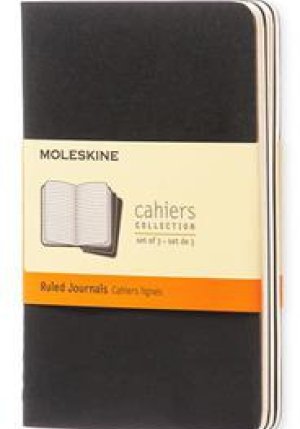 Cahier Jnls Pocket Ruled Black fronte