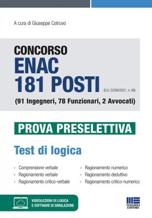 Concorso Enac 181 Posti (g.u. 22/06/2021, N. 49) (91 Ingegneri, 78 Funzionari, 2 Avvocati). Prova Pr fronte