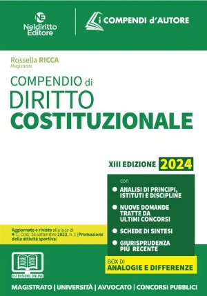 Compendio Dir.costituzionale 2024 13ed. fronte