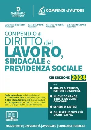 Compendio Diritto Del Lavoro 2024 fronte