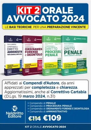 Kit 4v - Compendi - Amminstrativo + Ordinamento Forense + Penale + P.pen fronte