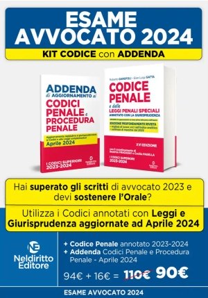 Kit 2v - Codice Penale Ed.2023 + Addenda Ed.2024 fronte