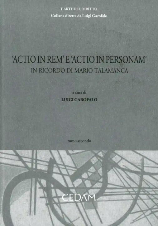 Immagine 0 di Actio In Rem Actio In Personam