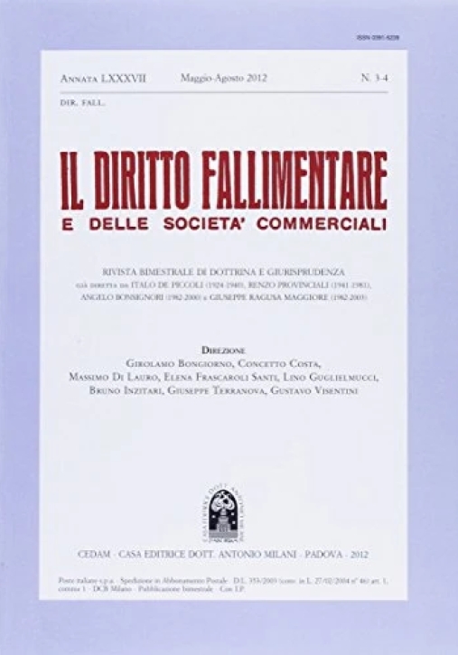 Immagine 0 di Diritto Fallimentare 3-4/2012