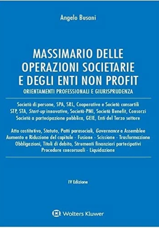 Immagine 0 di Massimario Operazioni Societarie 4ed