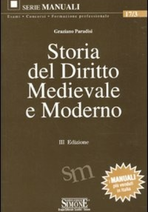 Immagine 0 di 17/3  Storia Del Diritto Medievale E Moderno