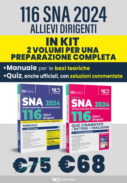 Immagine 0 di Kit 2v - 116 Sna Allievi Dirigenti - Manuale + Quiz