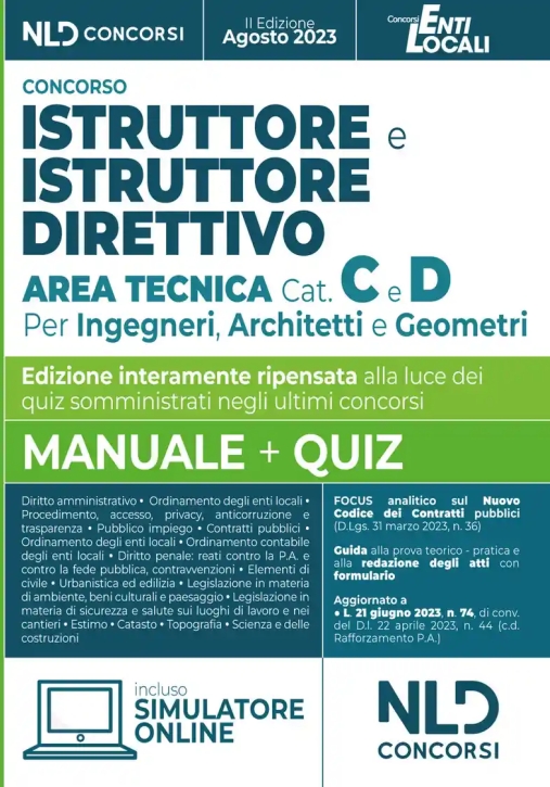 Immagine 0 di Istruttore Enti Locali - Area Tecnica Cat.c/d - Manuale + Quiz