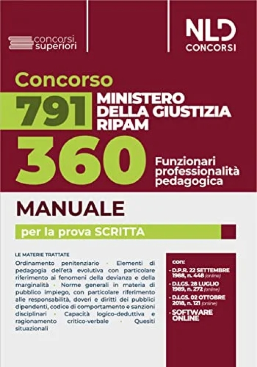 Immagine 0 di 360 Ripam - Funzionari Pedagogici - Manuale Di Preparazione