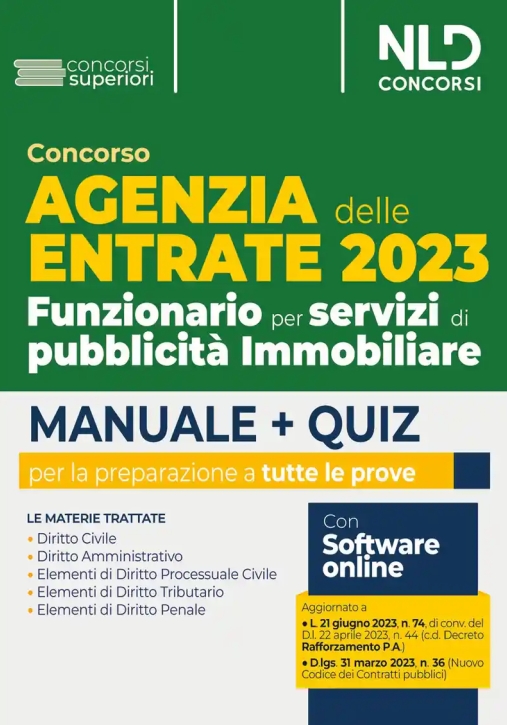 Immagine 0 di Agenzia Entrate 2023 Man.funz.pubbl.imm.