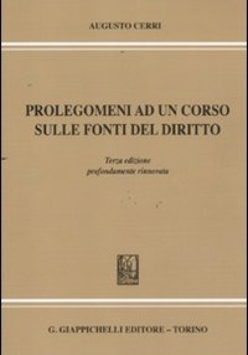 Immagine 0 di Prolegomeni Corso Fonti Diritto 3ed.