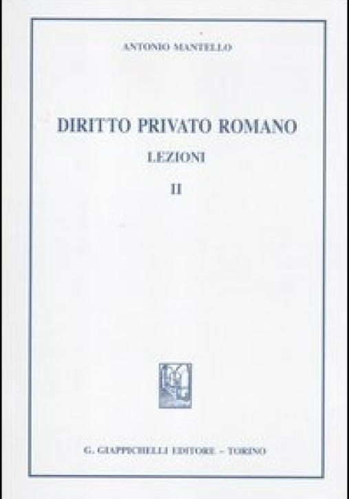 Immagine 0 di Diritto Privato Romano Lezioni 2