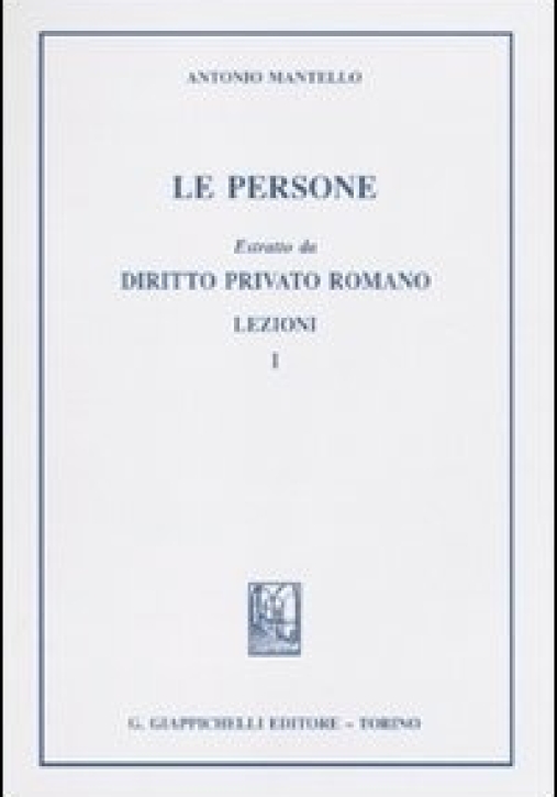 Immagine 0 di Le Persone Estratto Dir.privato Romano 1