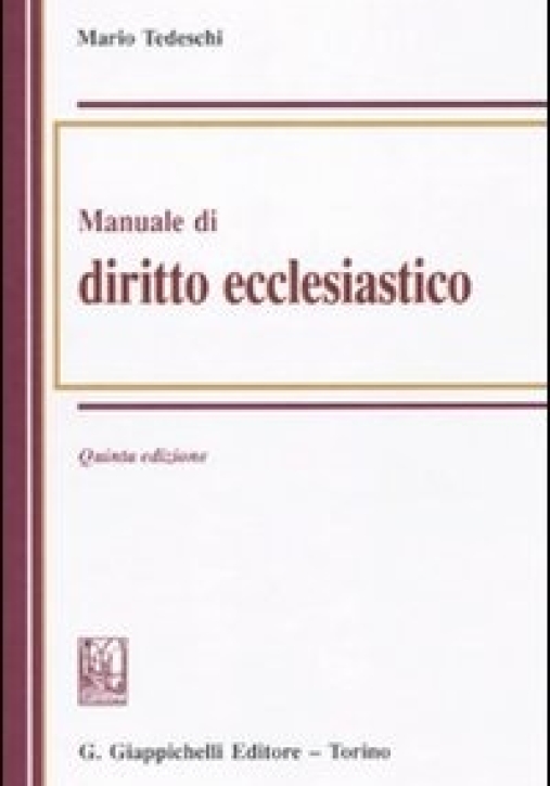 Immagine 0 di Manuale Diritto Ecclesiastico 5ed.