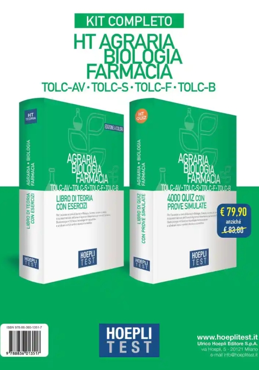 Immagine 0 di Agraria, Biologia, Farmacia Tolc-av, Tolc-s, Tolc-f, Tolc-b. Kit Complet