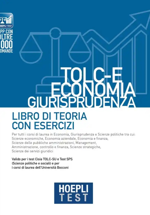 Immagine 0 di Economia + Giurisprudenza Tolc-e  - Teoria Con Esercizi