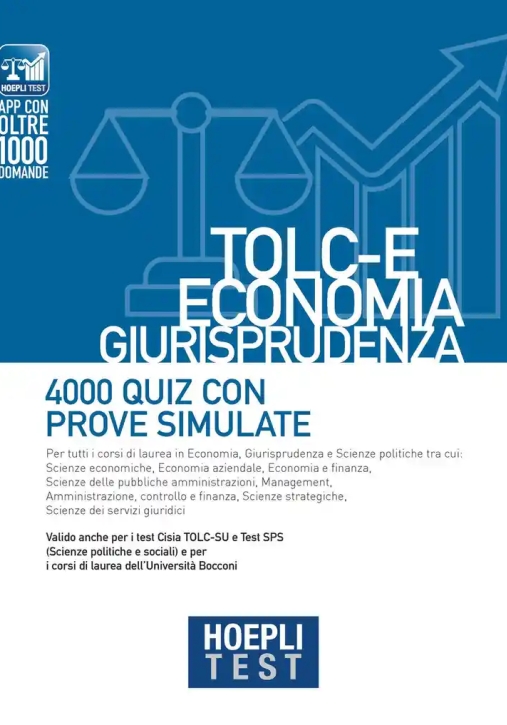 Immagine 0 di Economia + Giurisprudenza Tolc-e - 4000 Quiz Con Prove Simulate