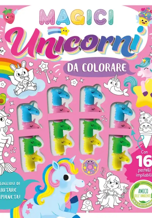 Immagine 0 di Magici Unicorni Da Colorare. Ediz. A Colori. Con 16 Pennarelli Impilabili