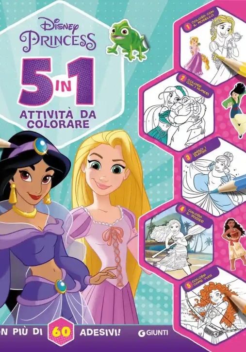 Immagine 0 di 5 In 1 Attivit? Da Colorare. Disney Princess. Con Adesivi. Ediz. A Colori