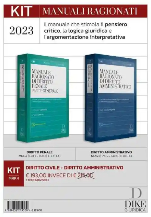 Immagine 0 di Kit 2v - Manuali Ragionati - Penale Pg + Amministrativo