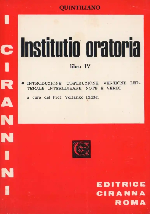 Immagine 0 di Institutio Oratoria - Lib. Iv