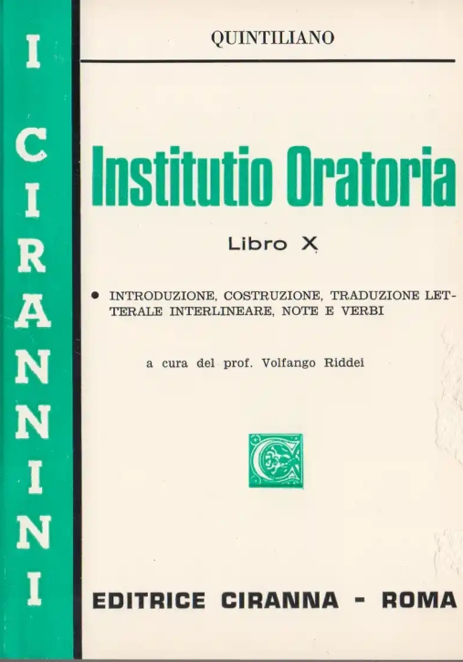 Immagine 0 di Institutio Oratoria - Lib. X