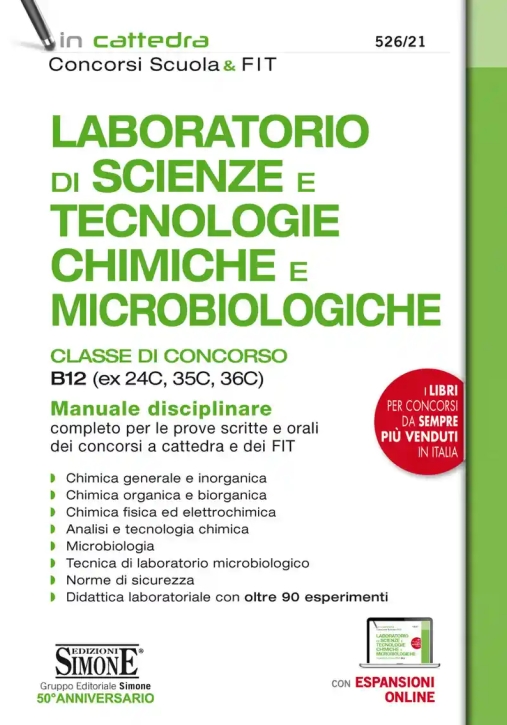 Immagine 0 di 526/21  Laboratorio Di Scienze E Tecnolo Chimiche E Microb Classi Concorso B12 (ex 24c, 35c, 36c). 