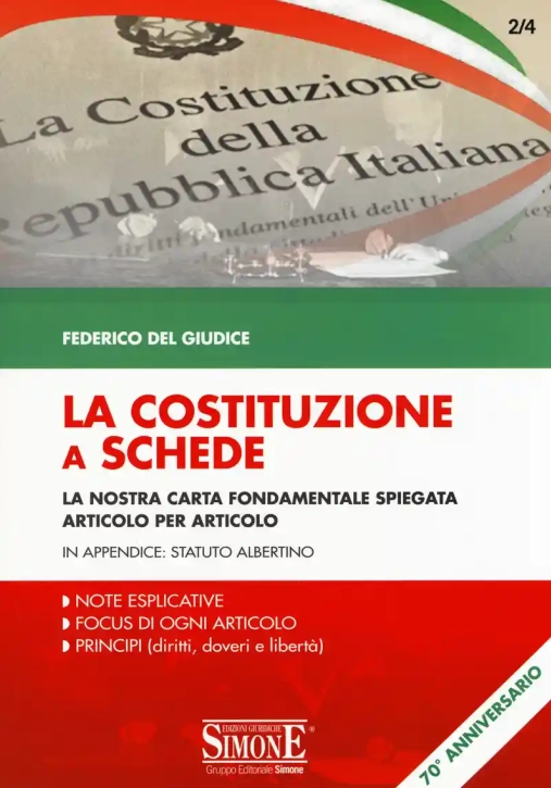 Immagine 0 di 2/4  Costituzione A Schede. La Nostra Carta Fondamentale Spiegata Articolo Per Articolo (la)