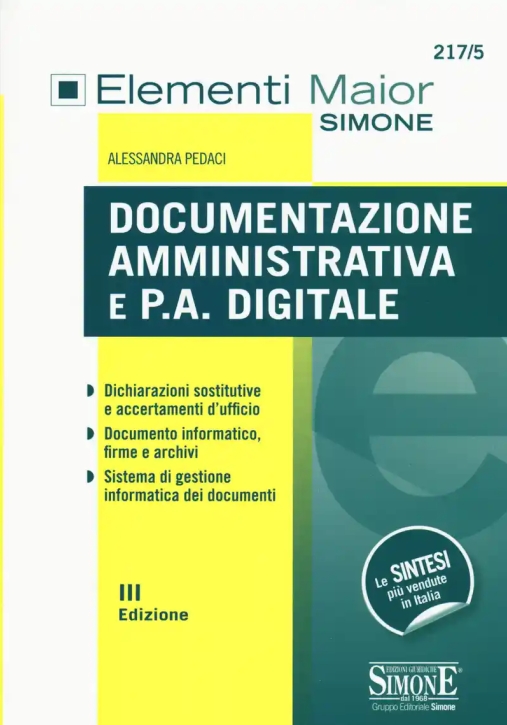 Immagine 0 di 217/5  Documentazione Amministrativa E P.a. Digitale