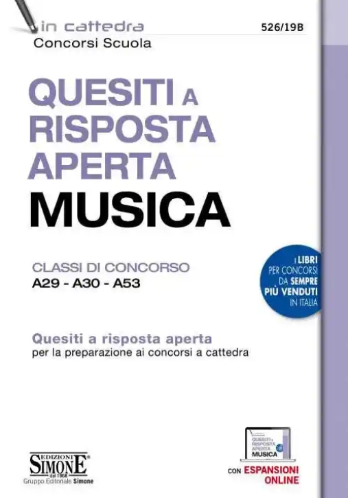 Immagine 0 di Quesiti A Risposta Aperta. Musica. Classi Di Concorso A29-a30-a53. Con Espansione Online