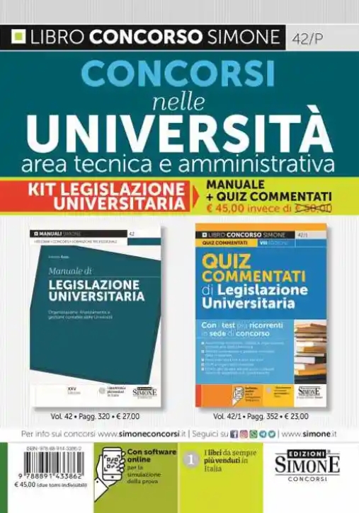 Immagine 0 di Kit Concorsi Universita' Area Tecn.amm.v