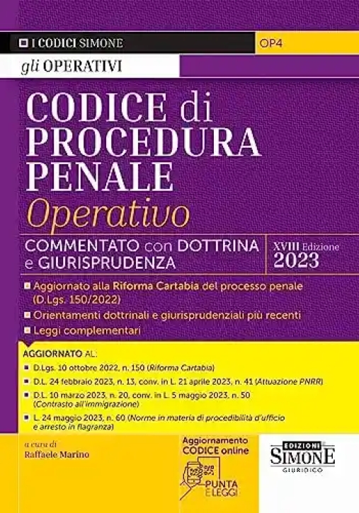 Immagine 0 di Codice Procedura Penale Operativo 2023