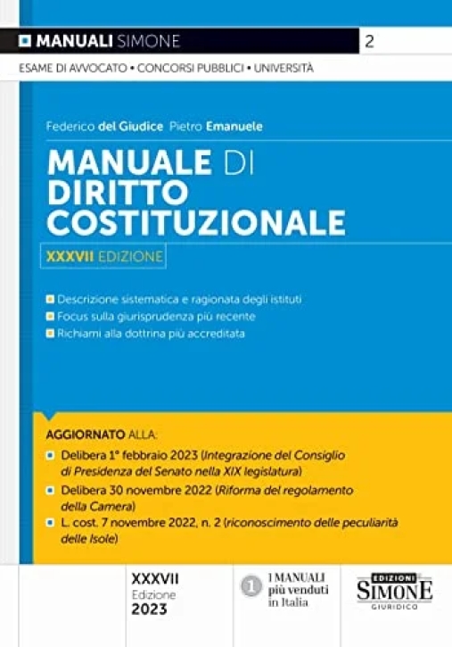 Immagine 0 di Manuale Diritto Costituzionale 37ed.